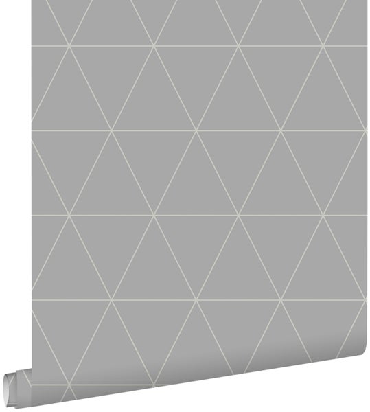 ESTAhome Tapete grafische Dreiecke Grau - 50 x 900 cm - 139813