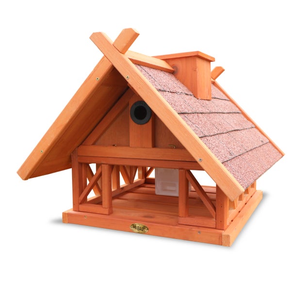 Vogelhaus aus Holz mit Dachpappe