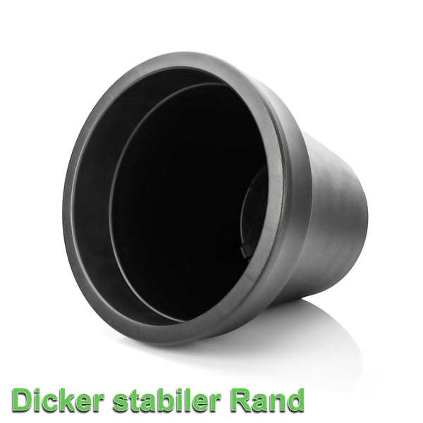 BigDean 3x Blumentopf XXL ø60 cm Classic anthrazit - mit 360 Grad Rollen wiederverschließbarer Wasserablauf - wetterfest bruchsicherer Kunststoff - Pflanzkübel groß Außen & Innen geeignet