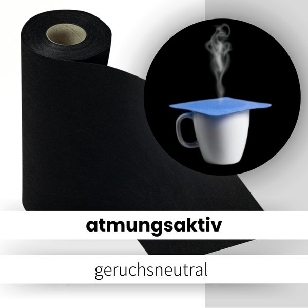Sensalux Tischläufer, Länge: 25m, stoffähnliches Vlies, Breite: 30cm, Schwarz