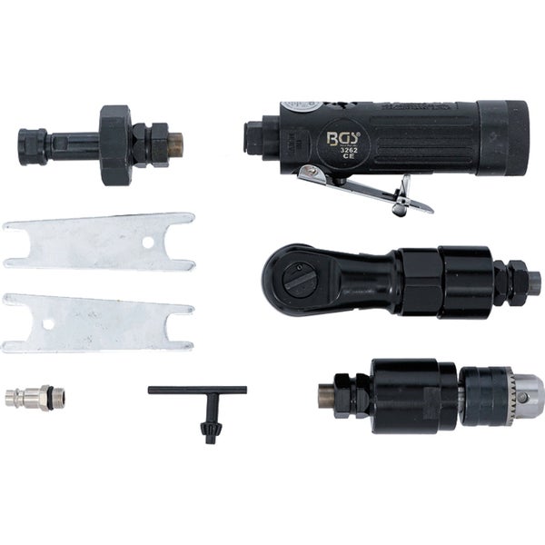 BGS Druckluftwerkzeug-Satz mit verschiedenen Werkzeugen und Zubehör