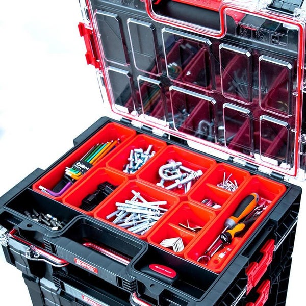 PROREGAL QBRICK Sortimentskasten Pro HxBxT 36 x 45 x 8 cm 6 Liter Mit Deckgriff Mit Klemmverschlüsse Schwarz