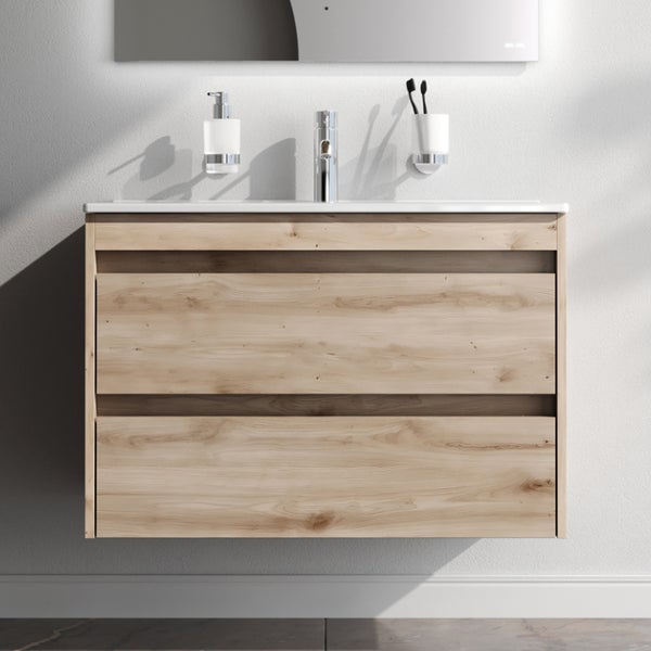 Waschtischunterschrank mit zwei Schubladen im Badezimmer