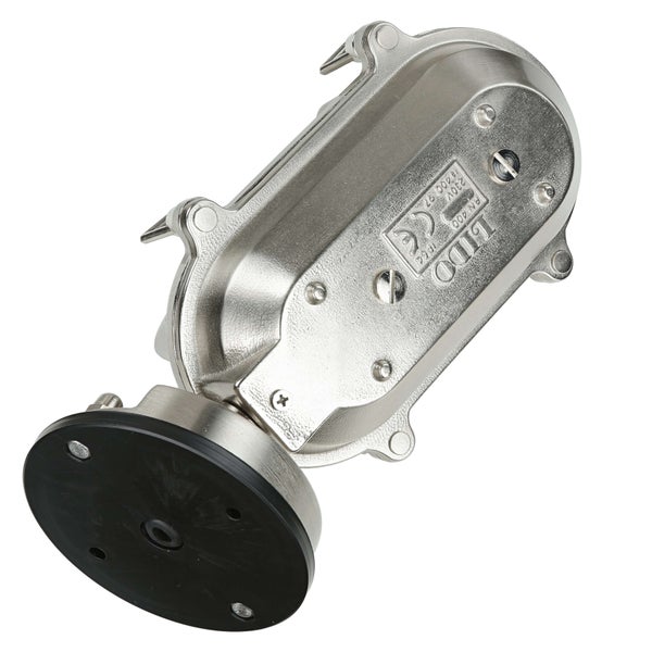 Leuchtegehäuse aus Metall mit schwarzem Sockel