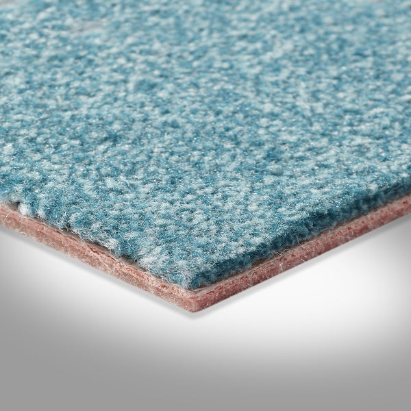 Auslegware Teppichboden in Türkis Blau mit Textilvlies Rücken Velours Teppich Meterware 500 cm Breite (Meterware)