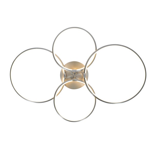 Deckenleuchte mit vier kreisförmigen LED-Elementen