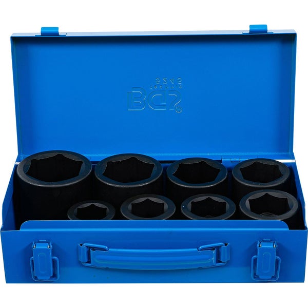 BGS Kraft-Steckschlüssel-Einsatz-Satz Sechskant Antrieb Innenvierkant 25 mm (1) SW 27 - 50 mm 8tlg. - 5245