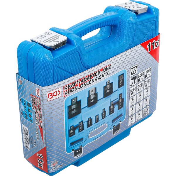 BGS Kraftadapter und Kugelgelenk Satz im blauen Werkzeugkoffer