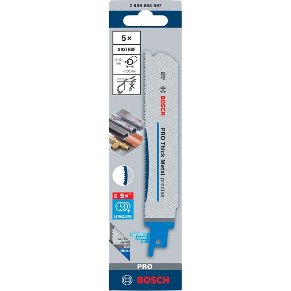 Bosch PRO Thick Metal precise S937HBF Blatt 1,1 x 25 x 150 mm 5-tlg. - 2608658997