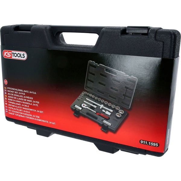 KS TOOLS 1/2 Steckschlüssel-Satz 24tlg. 12-kant - 911.1595