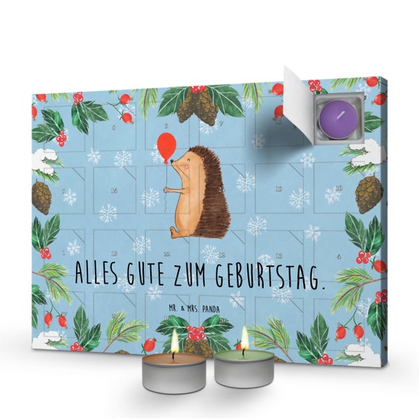 Mr. & Mrs. Panda Duftkerzen Adventskalender Igel Luftballon - Blau Pastell