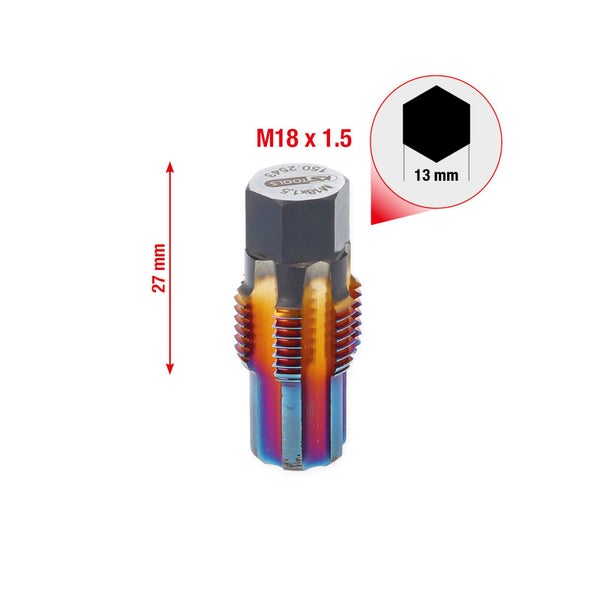 KS TOOLS Gewindeschneider mit Führungsbolzen für Lambdasonden M18 x 1,5 - 150.2543