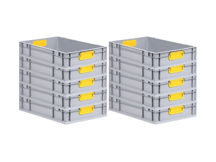 PROREGAL Eurobox Nextgen Color HxBxT 12 x 40 x 60 cm 23 Liter Griffe Gelb Geschlossen Glatter Boden Eurobehälter Transportbox