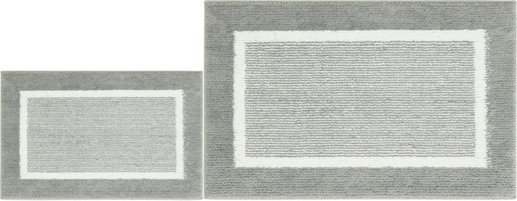 Badematten Set Maui bestehend aus zwei Badematten 40 x 60 cm und 60 x 100 cm in Grau