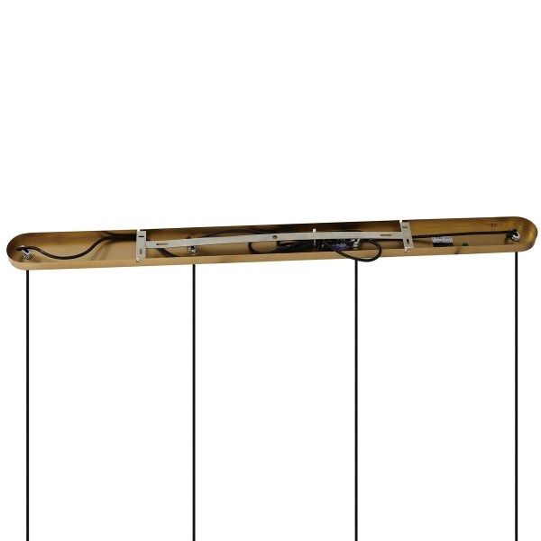 Innenansicht einer Pendelleuchte mit Kabeln