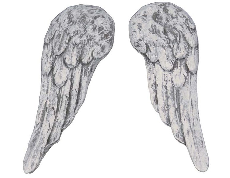 Zwei Engel flügel aus Steinoptik für die Wanddekoration