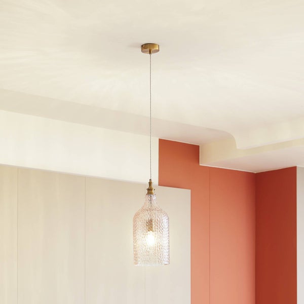 Lindby Pendelleuchte Drakar (Retro, Vintage Antik) in Creme aus Glas (1 flammig E27) - Hängelampe Esstischlampe Hängeleuchte Wohnzimmerleuchte
