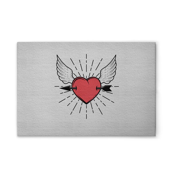Leinwandbild mit Herz, Pfeil und Flügeln