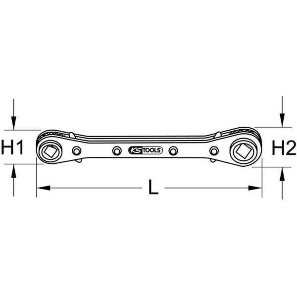 Doppelratschenschlüssel mit den Größen 5/16 Zoll und 3/8 Zoll