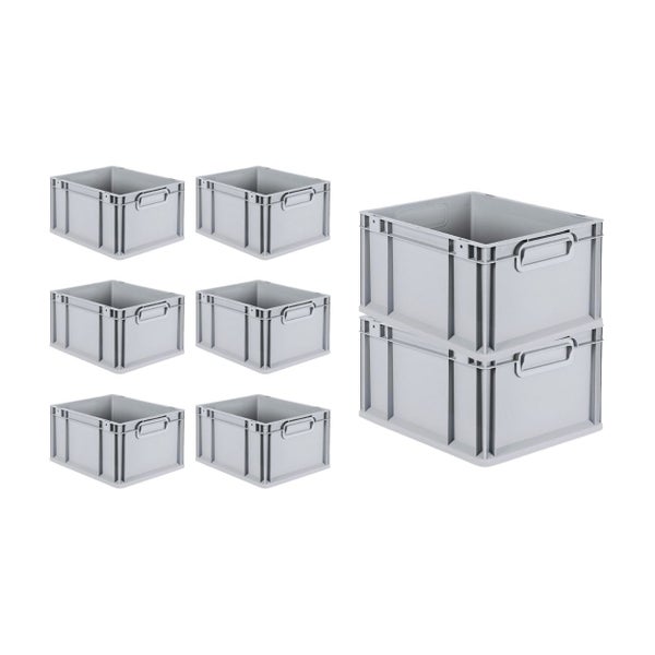 PROREGAL SuperSparSet 8x Eurobox NextGen Grip mit Scharnierdeckel und Gelben Schiebeschnappverschlüssen HxBxT 22 x 30 x 40 cm 20 Liter