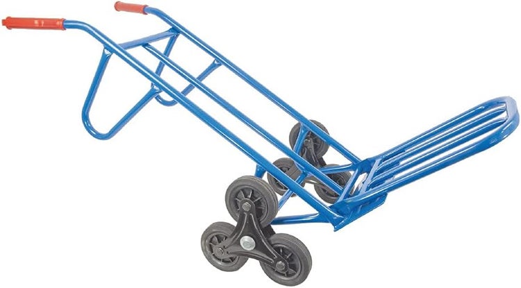 Treppensackkarre Trestles S20A Stahl | Klappbare Treppenkarre mit Sternrädern & 200 kg Tragkraft | Blau | Profi-Transporthilfe Made in EU