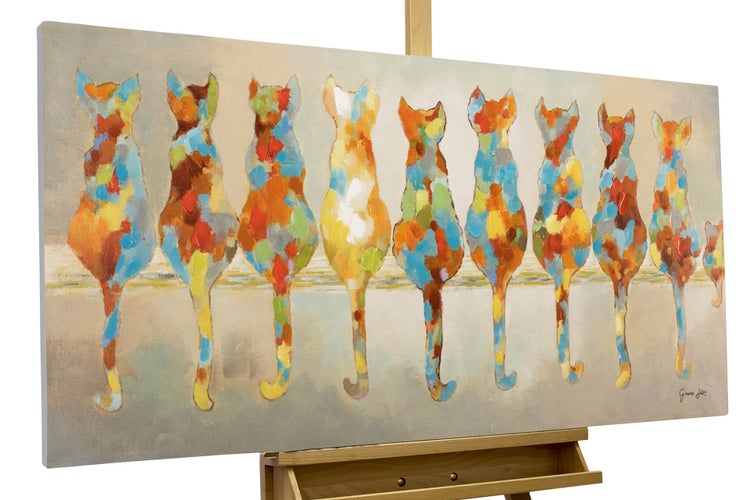 Handgemaltes Gemälde Acrylfarbe 120x60cm Bunt