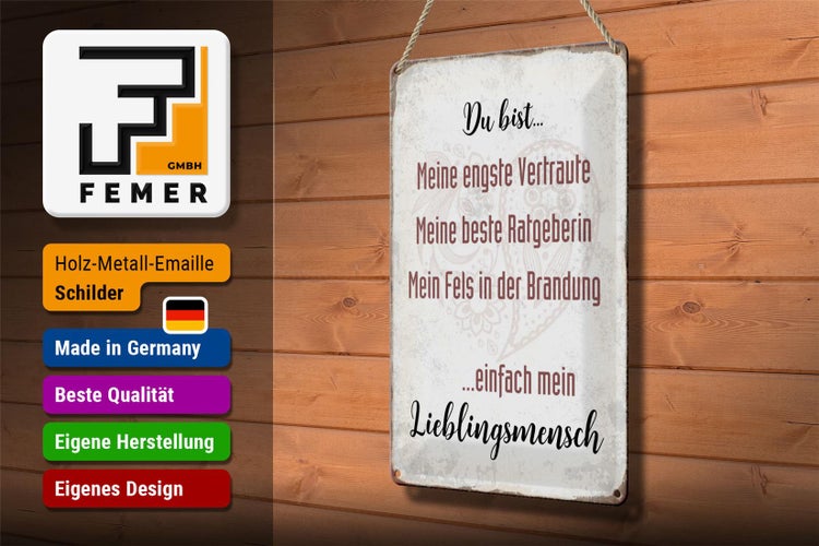 Blechschild Spruch 20x30cm du bist einfach Lieblingsmensch