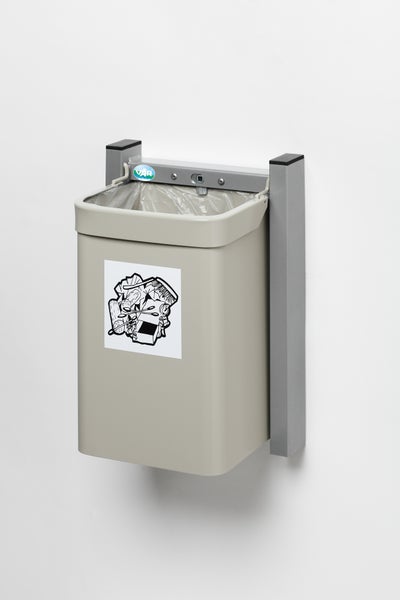 PROREGAL Robuster Abfallsammler 1 Fach Mit Wandhalterung 15 Liter HxBxT 42,5 x 31 x 23 cm Verzinkter Stahl Grau