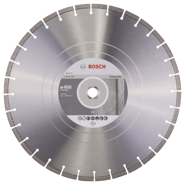 Bosch Diamanttrennscheibe Standard for Concrete, 450 x 25,40 x 3,6 x 10 mm -2608602546