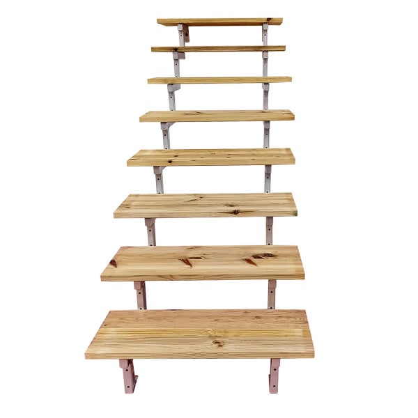 OSLO - Stahltreppe Außen H139cm 8 Treppenstufen Holz KDI Breite 60cm