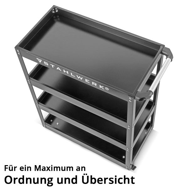 Stahlwerk Werkstattwagen mit drei Ablagen für Ordnung in der Werkstatt