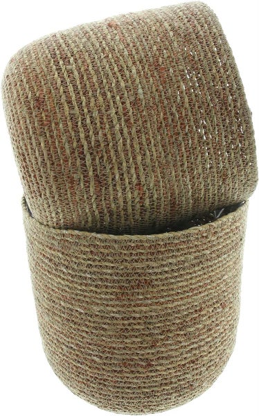 Dekoleidenschaft 2x Pflanzkorb Terra aus Seegras, braun, Blumentopf, Pflanzkübel, Pflanztopf für Draußen, Blumenkübel