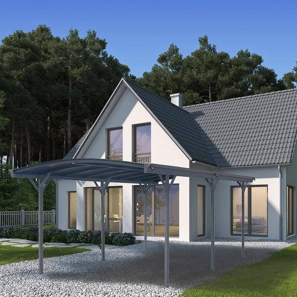 Home Deluxe - Design Carport - FALO, Anthrazit - Maße: 505 x 300 x 226 / 240 cm - inkl. Montagematerial I Autoüberdachung Garage Unterstand