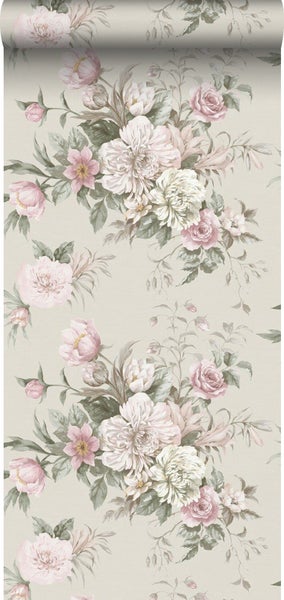 Borastapeter Tapete Blumenstillleben Grün - 53 cm x 10.05 m - 660259