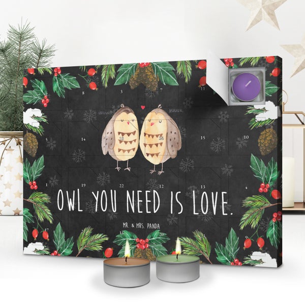 Mr. & Mrs. Panda Duftkerzen Adventskalender Eulen Liebe - Schwarz
