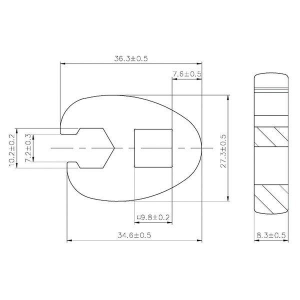 BGS Hahnenfußschlüssel Antrieb Innenvierkant 10 mm (3/8) SW 10 mm - 1756-10