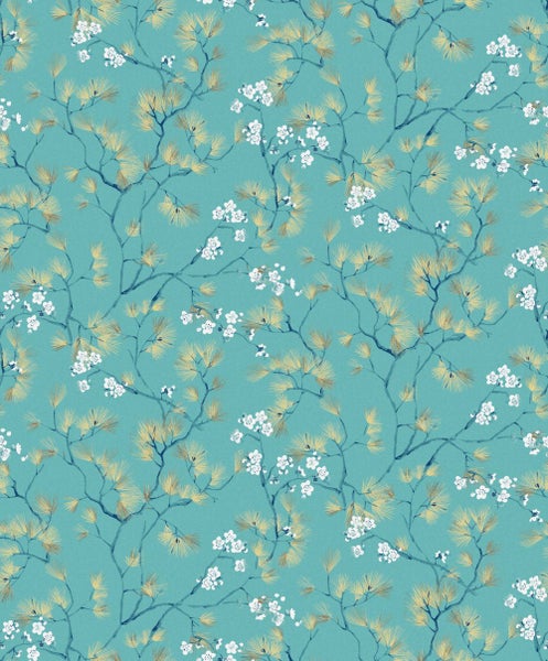Masureel Tapete Blumen Blau - 53 cm x 10.05 m - 630643