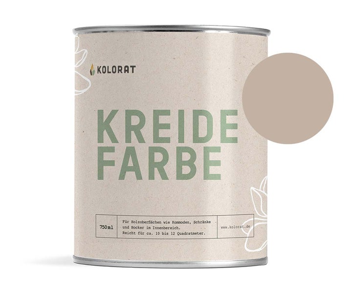 Kolorat Kreidefarbe für Möbel - ein warmer Braunton - eine Mischung aus Braun mit einem Hauch Rot - Farbton Haselduft Nr. 107. Matter Kreidelack für innen - Möbellack, Möbelfarbe - Holzfarbe - Kreidefarbe für Holz