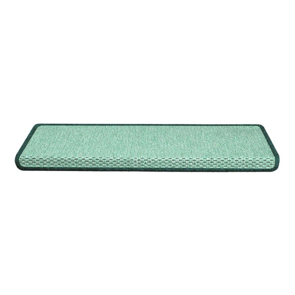 FLOORDIREKT Stufenmatte Kalkutta - Sisaloptik - Schlingenpol - Selbstklebend - Grün - Rechteckig - 23,5 x 65 cm