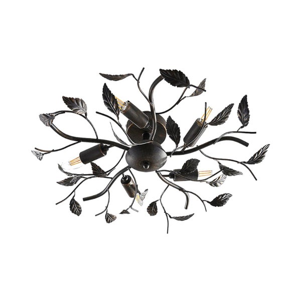 Lindby Deckenlampe Yos (Florentiner) in Schwarz aus Metall (5 flammig, E14) - Deckenleuchte Lampe Schlafzimmerleuchte