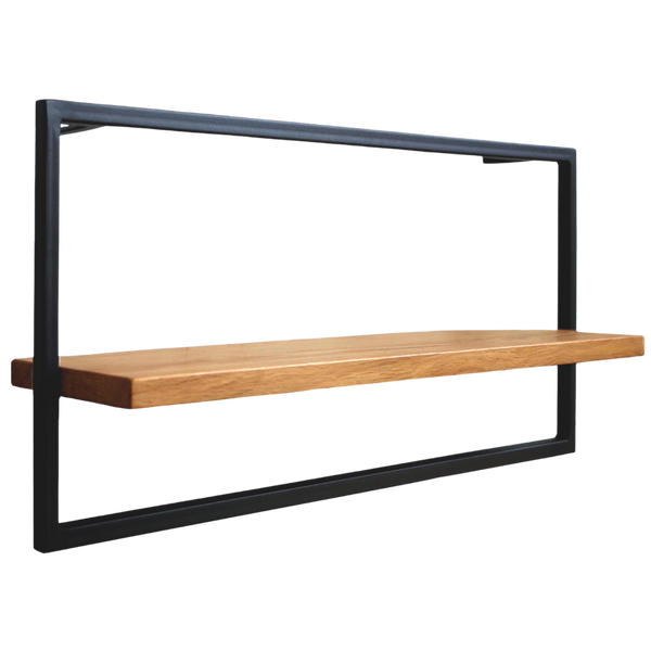 holz4home Wandregal Long in Schwarz Gerahmt von holz4home® Natur ohne Baumkante