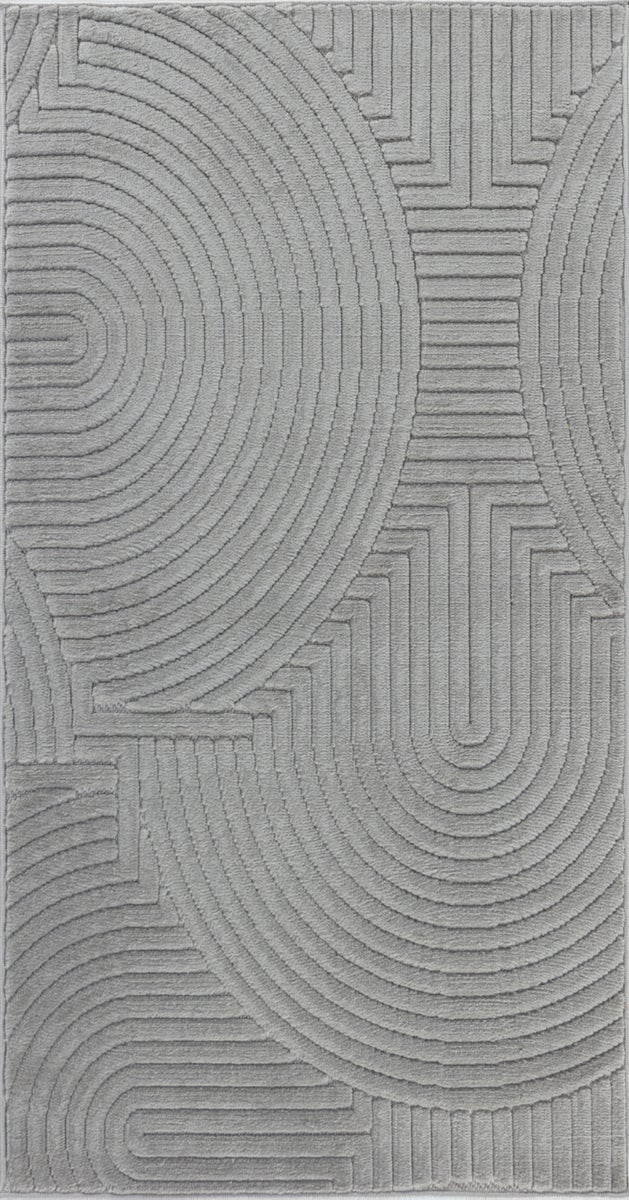 Moderner Skandinavischer Teppich für Innen-/Außenbereich - Grau - 80x150cm - REYKO