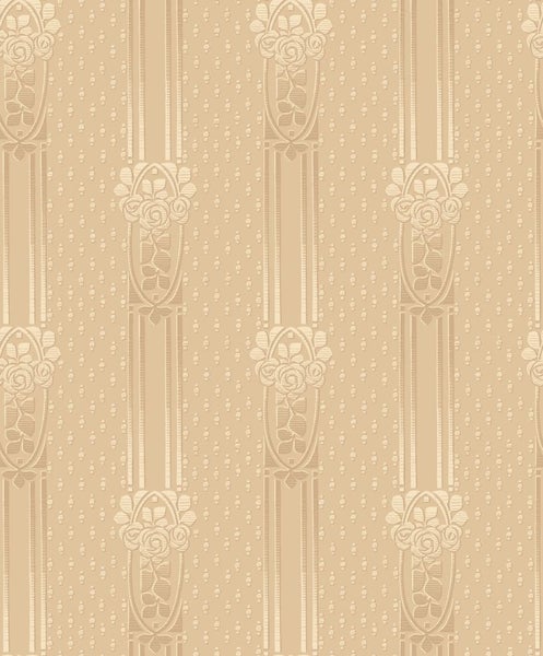 Borastapeter Tapete Blumenmuster im Jugendstil Sandbeige - 53 cm x 10.05 m - 660079