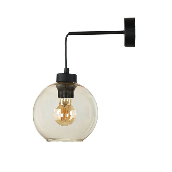 Wandleuchte mit Glaskugel und Leuchtmittel