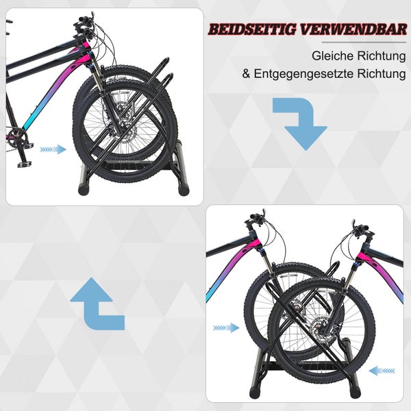 HOMCOM Fahrradständer, Montageständer, 60 x 54 x 57, Metall, Schwarz