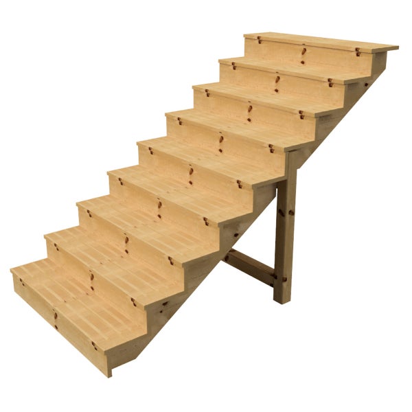Holztreppe mit sieben Stufen