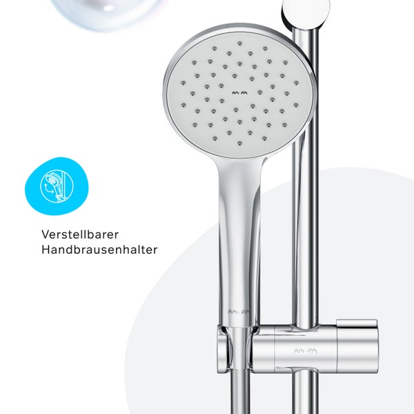 AM.PM Duschset mit verstellbarem Handbrausenhalter für eine individuelle Höhenverstellung der Handbrause.