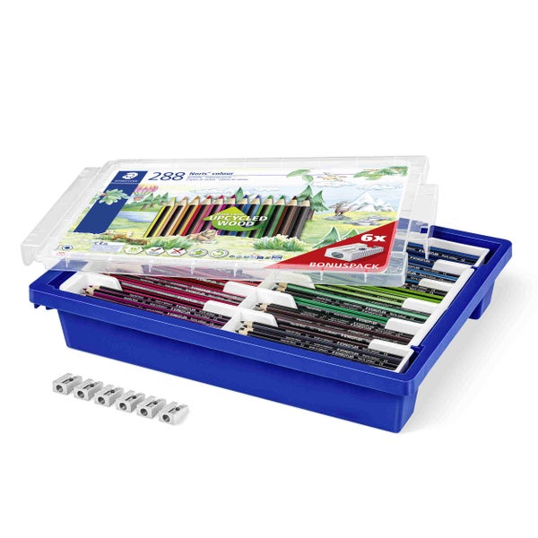 STAEDTLER Buntstifte Noris® colour Dreikant-Format, für Kindergarten, Grundschule, Schule, 288er Set