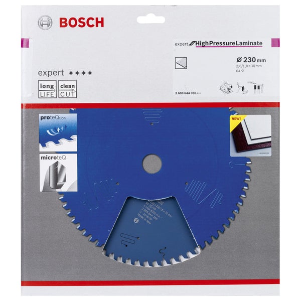 Bosch Logo. Kreissägeblatt für Hochdrucklaminate, 230 Millimeter Durchmesser