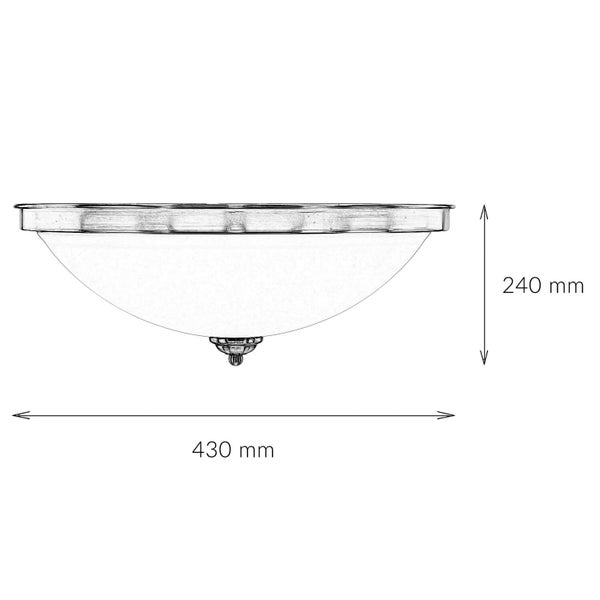 Technische Zeichnung einer Deckenleuchte mit den Maßen 430 mal 240 Millimeter.